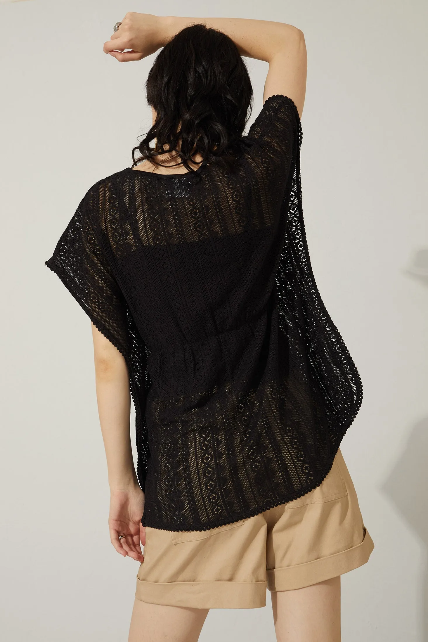 Bohera Tessa Black Lace Tunic Kaftan Top