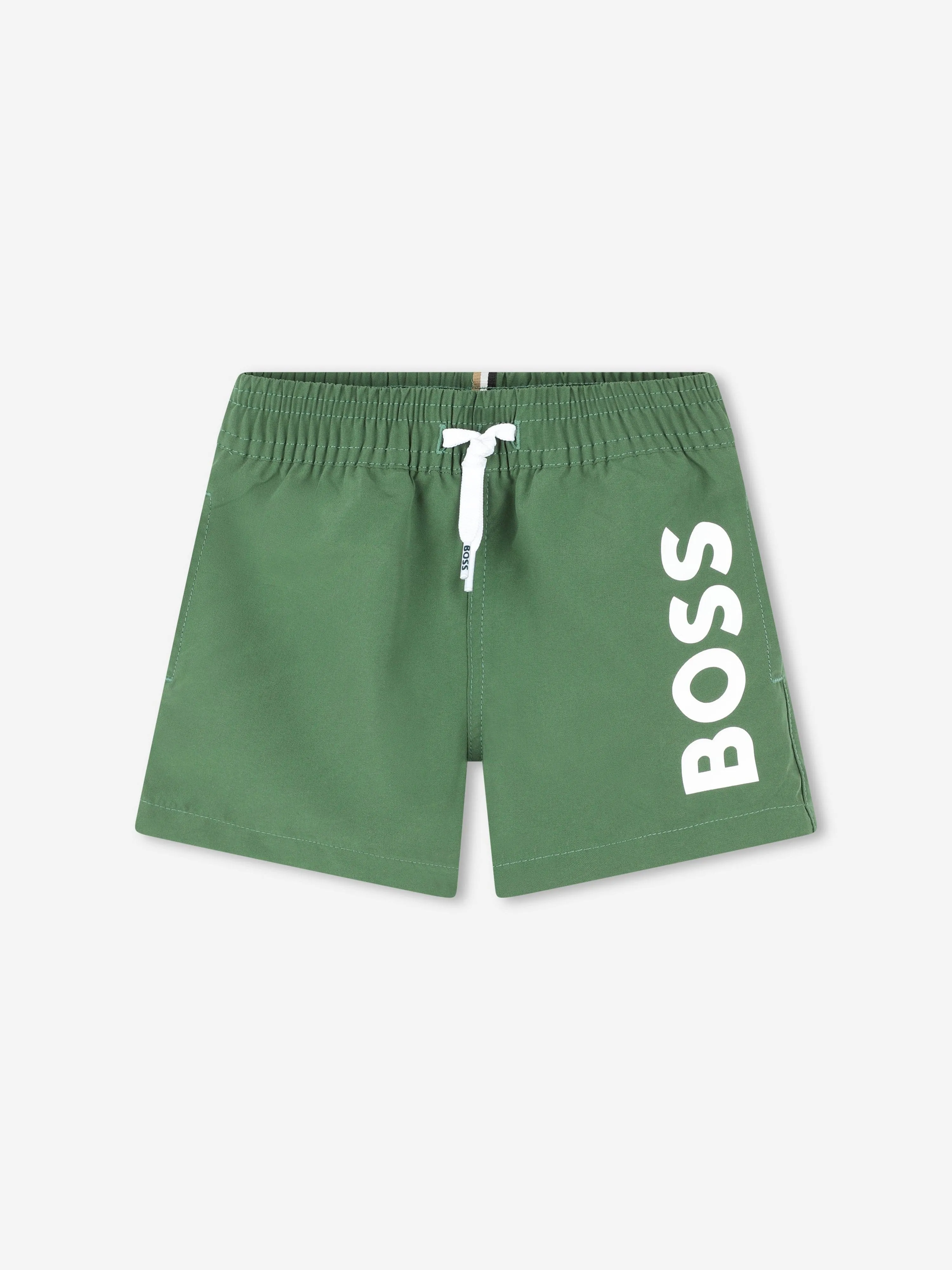 BOSS Baby Boys Logo Swim Shorts in Green