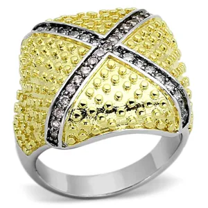 Brass Ring AAA GRD CZ Rose LOA878 for Women Style Rhodium Gold 