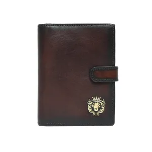 Brown Leather Passport Holder with Foldable Boarding Pass Pocket By Brune & Bareskin