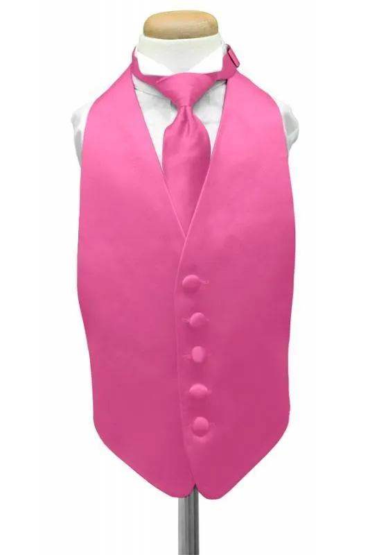 Bubblegum Luxury Satin Kids Tuxedo Vest