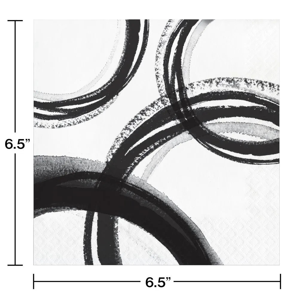 Bulk Black and White Mod Luncheon Napkins (192 per Case)