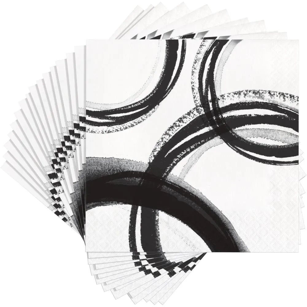 Bulk Black and White Mod Luncheon Napkins (192 per Case)