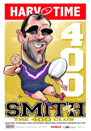 Cameron Smith, 400 Games, Harv Time Poster