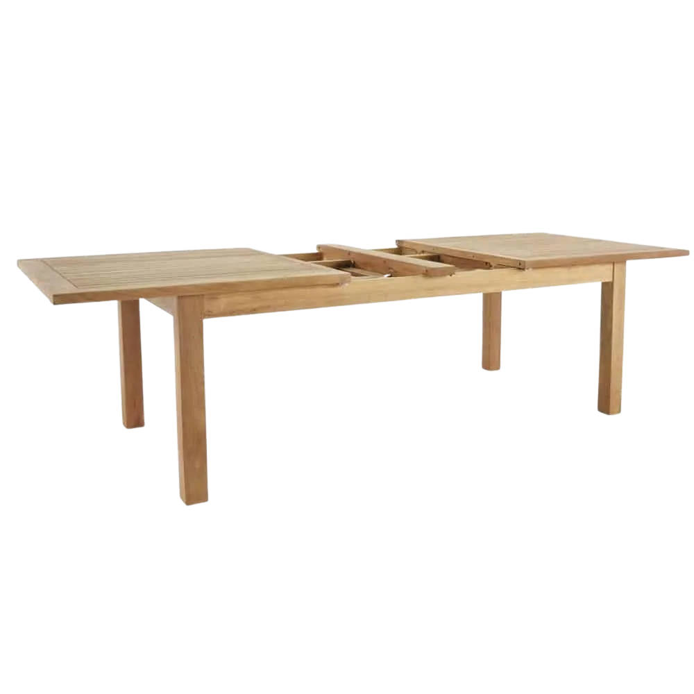 Capri Teak Rectangular Double Extension Outdoor Dining Table