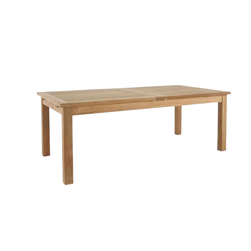 Capri Teak Rectangular Double Extension Outdoor Dining Table