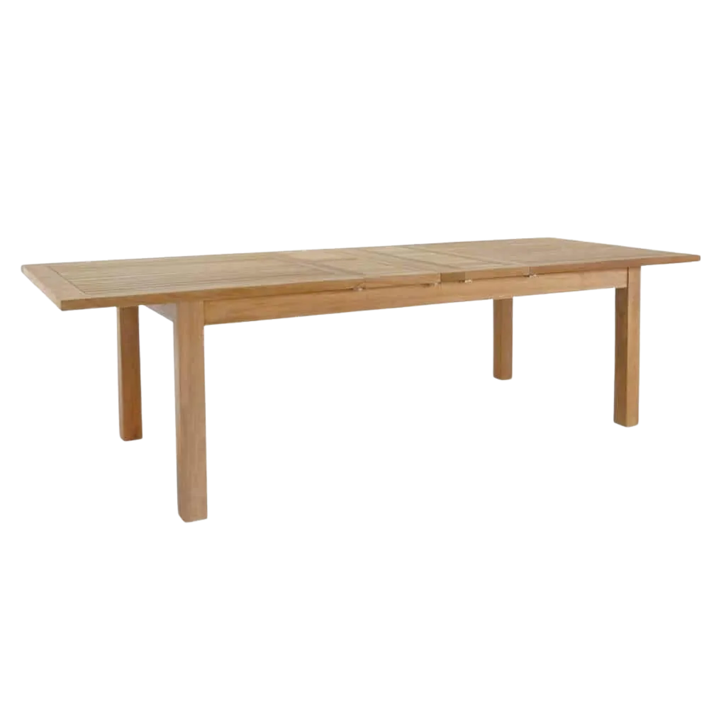 Capri Teak Rectangular Double Extension Outdoor Dining Table