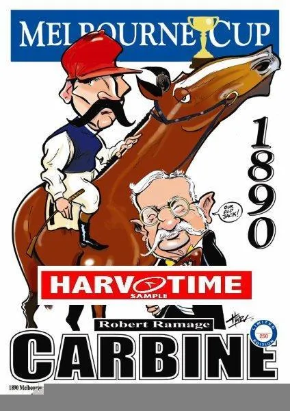 Carbine, 1890 Melbourne Cup, Harv Time Poster