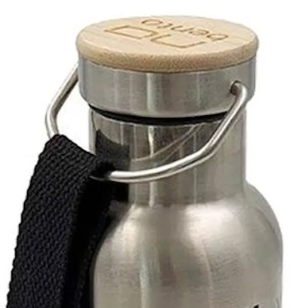 Cat Water Bottle 50cl Nu Bento in Stainless Steel and Bamboo