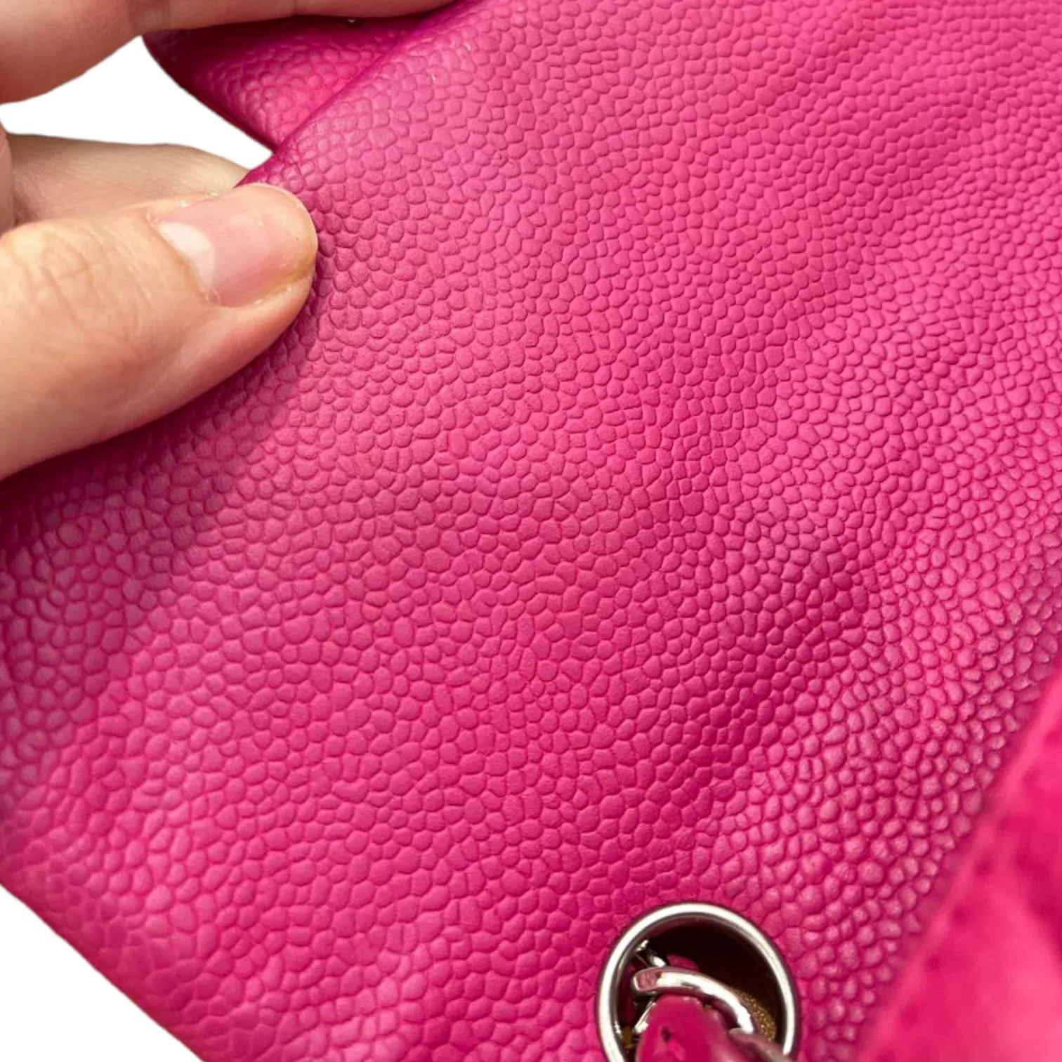 Caviar Quilted Mini Rectangle Flap Suede Pink SHW