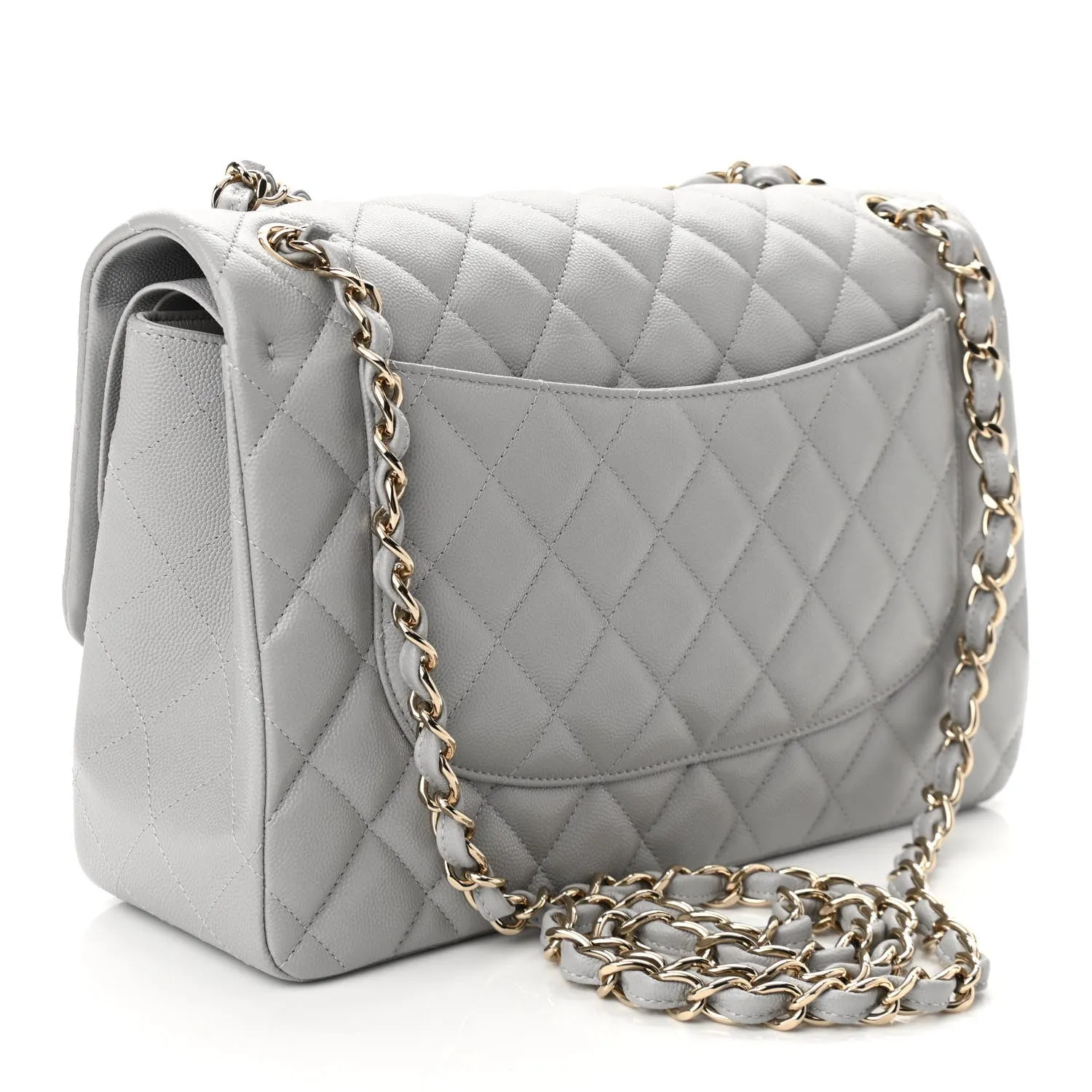 CHANEL CLASSIC  QUILTED CAVIAR JUMBO DOUBLE FLAP BAG