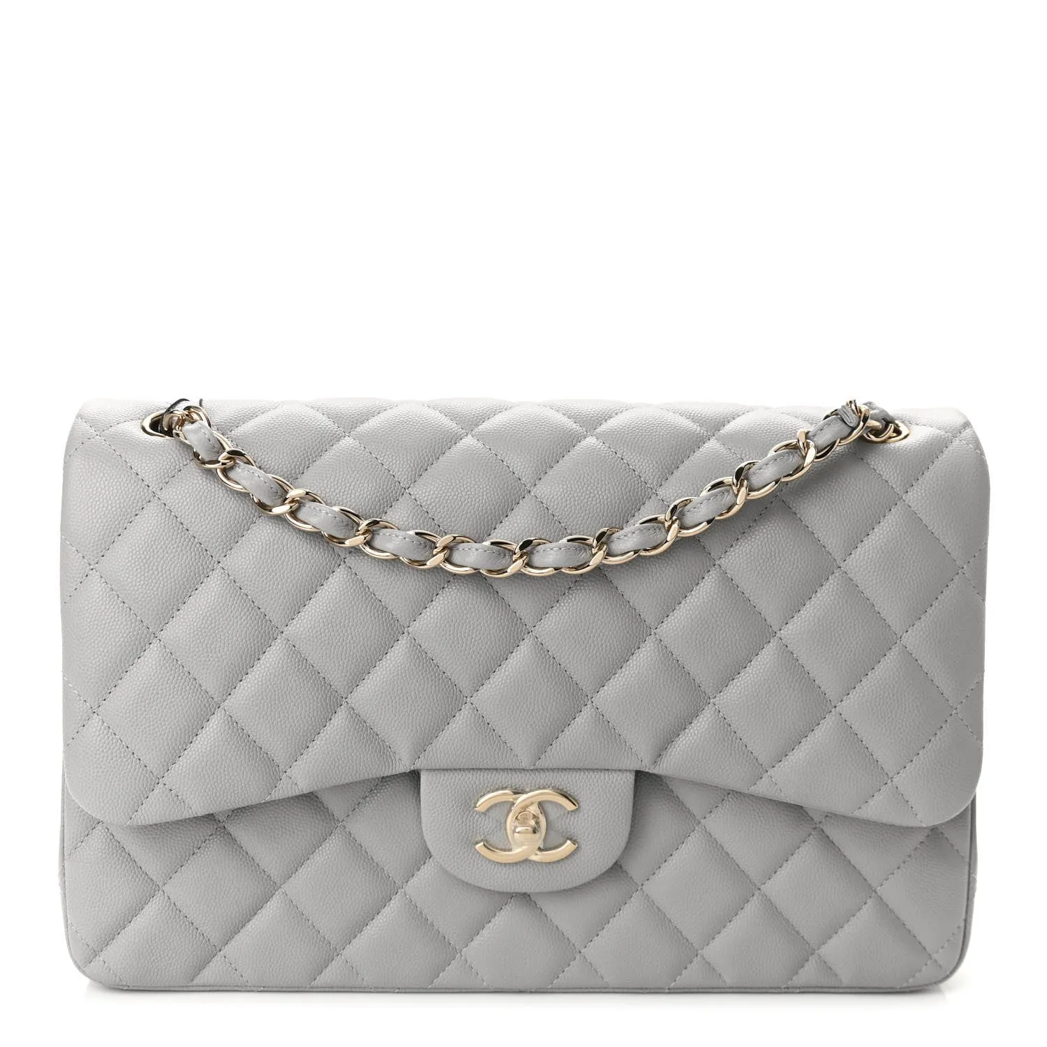 CHANEL CLASSIC  QUILTED CAVIAR JUMBO DOUBLE FLAP BAG