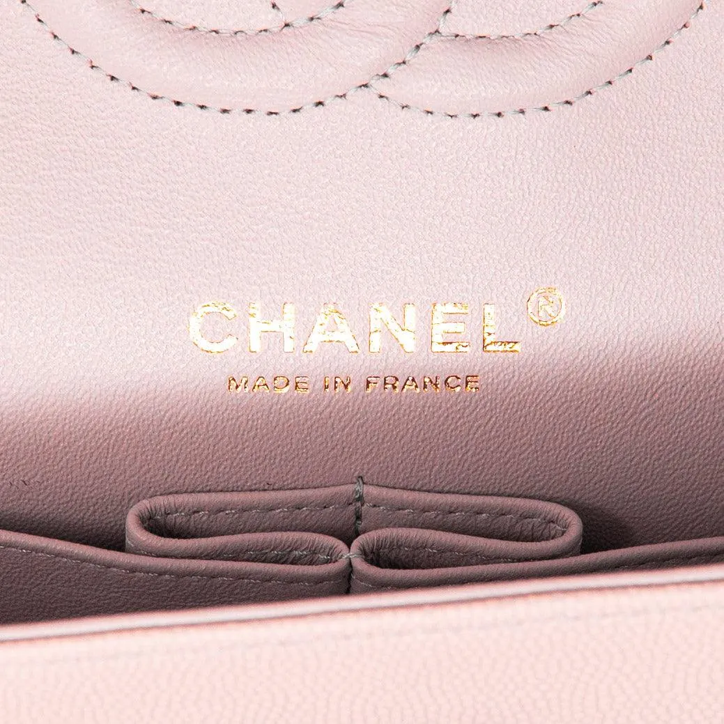 Chanel Pink Chevron Medium Classic Flap