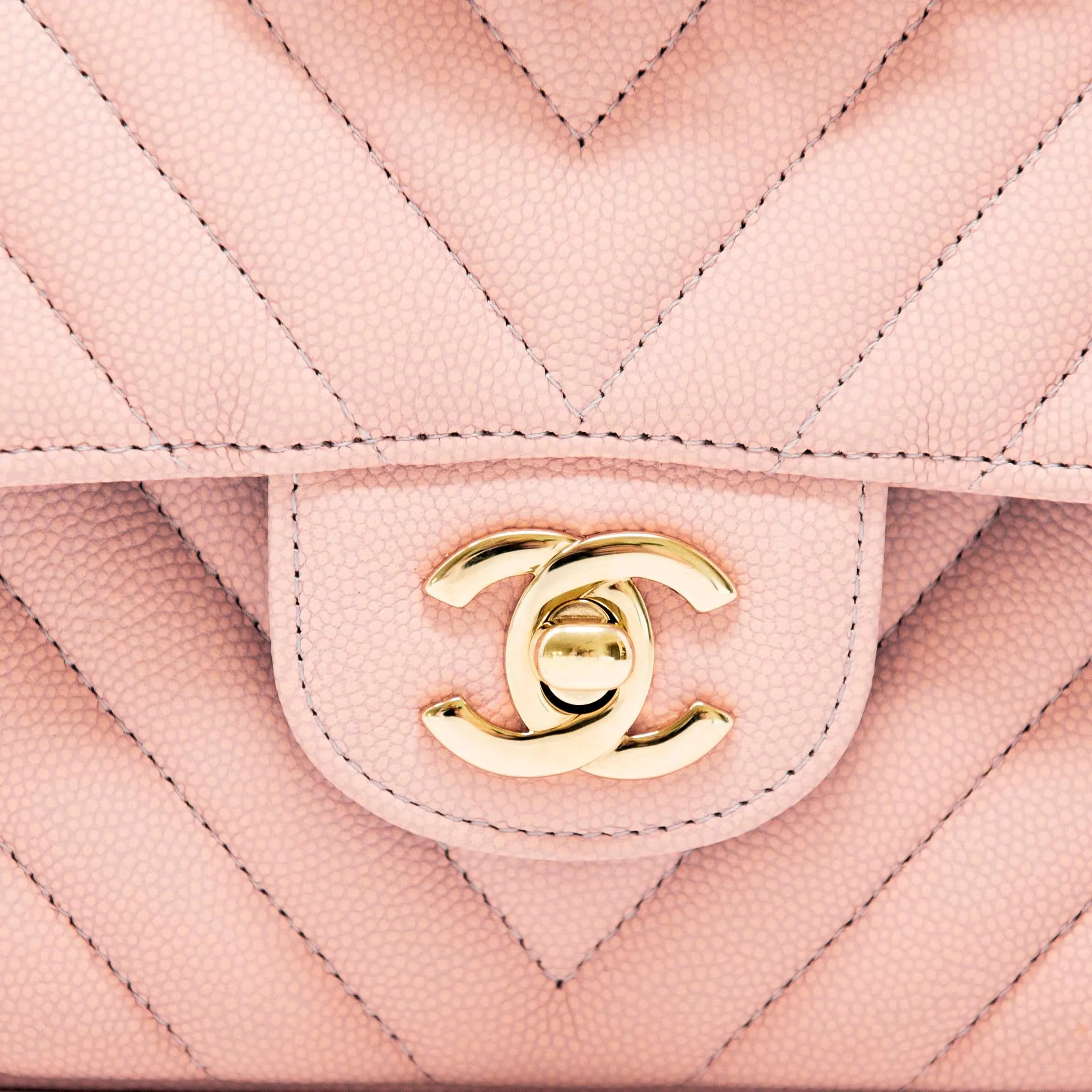 Chanel Pink Chevron Medium Classic Flap