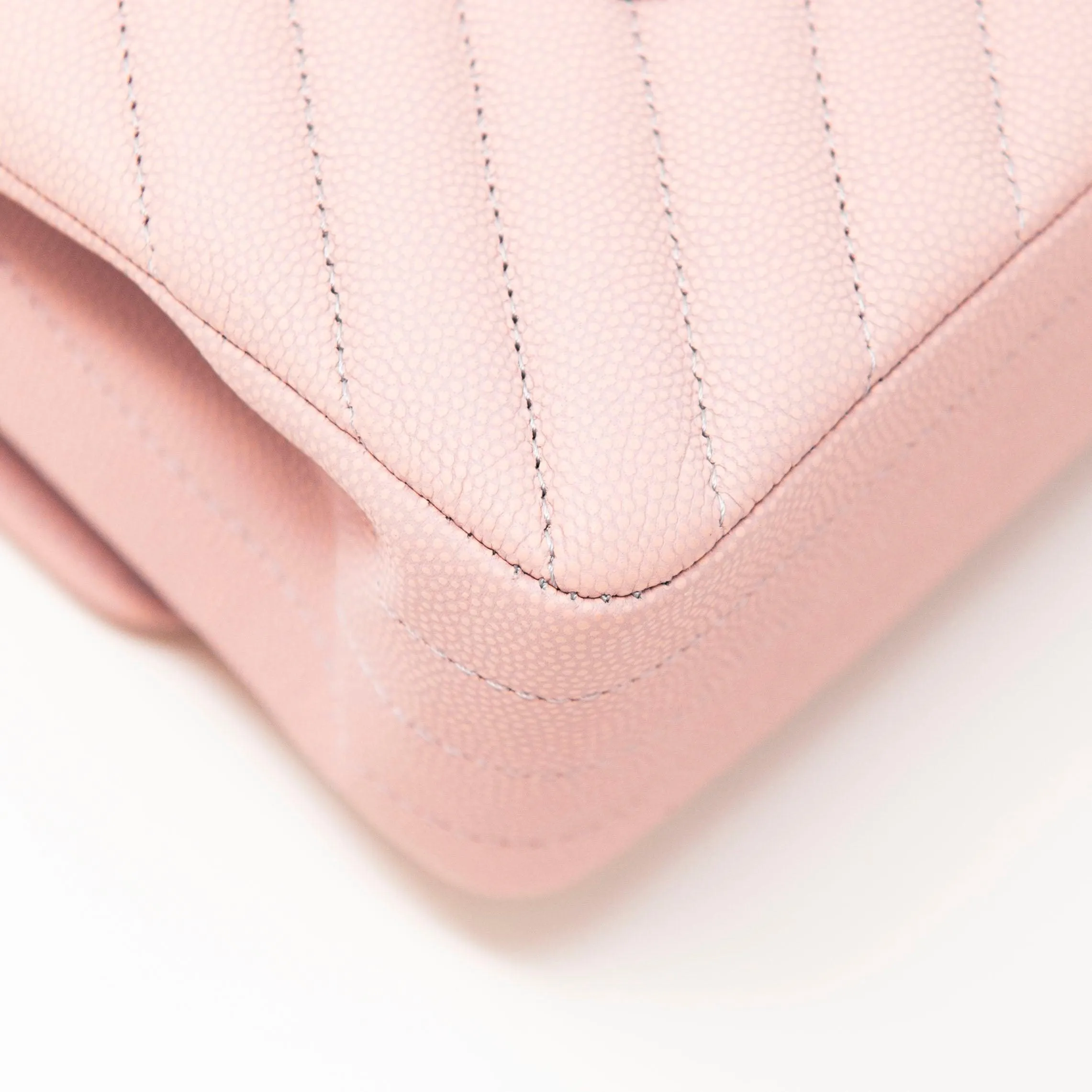 Chanel Pink Chevron Medium Classic Flap