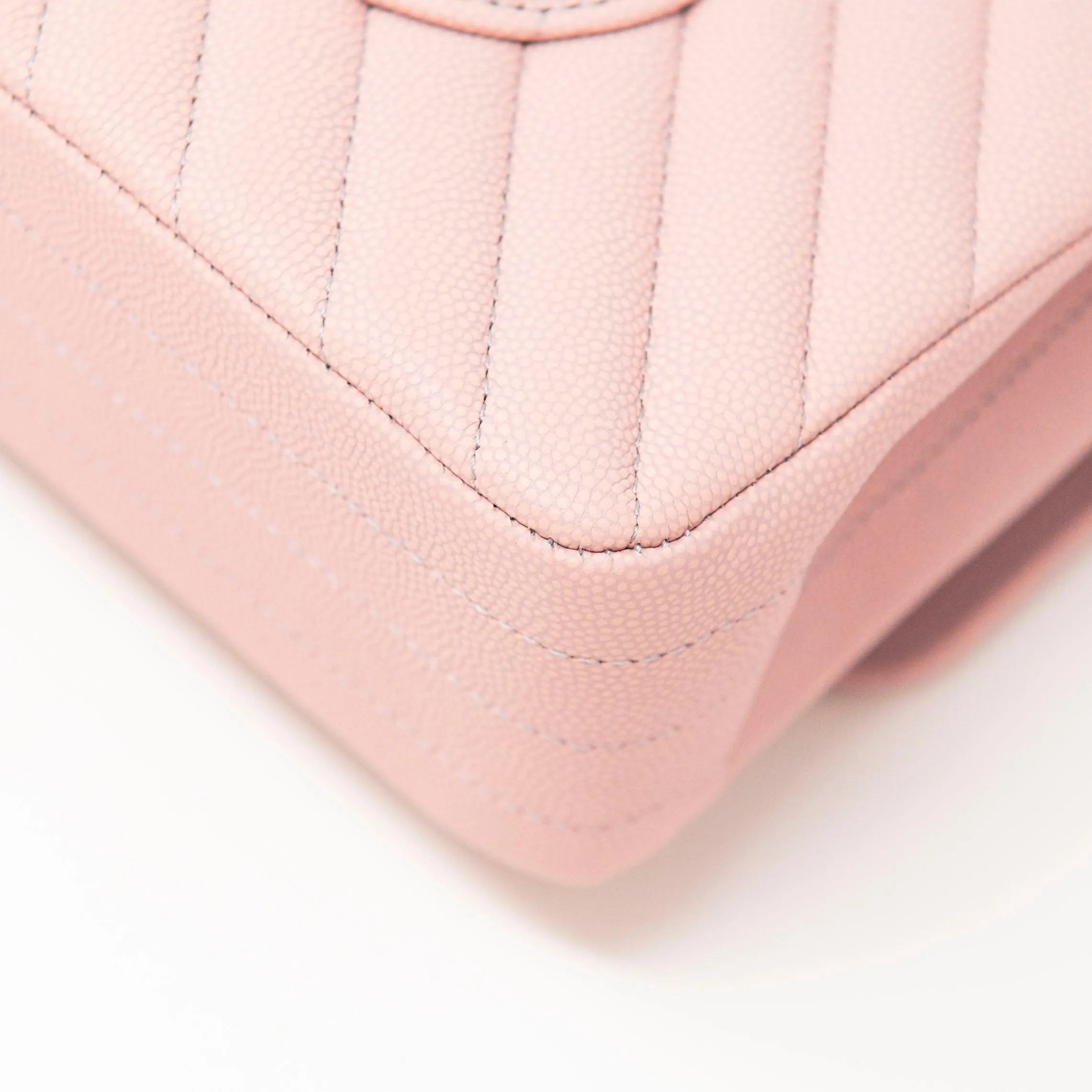 Chanel Pink Chevron Medium Classic Flap