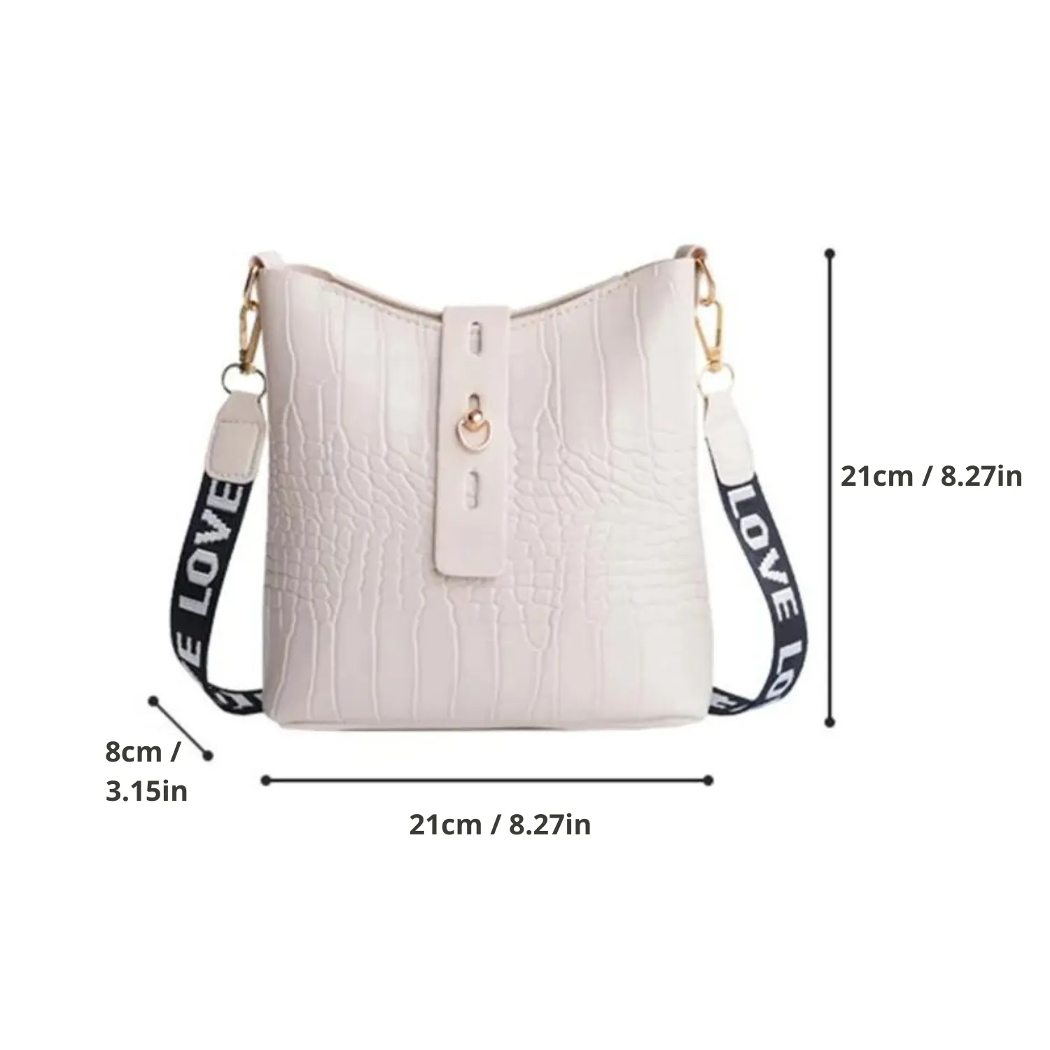 Chic Crocodile-Pattern Crossbody Bag