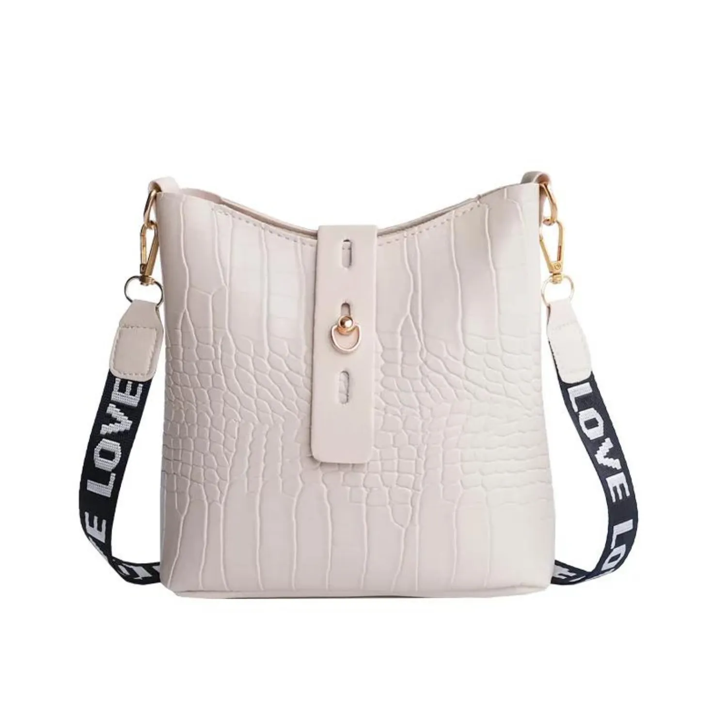 Chic Crocodile-Pattern Crossbody Bag