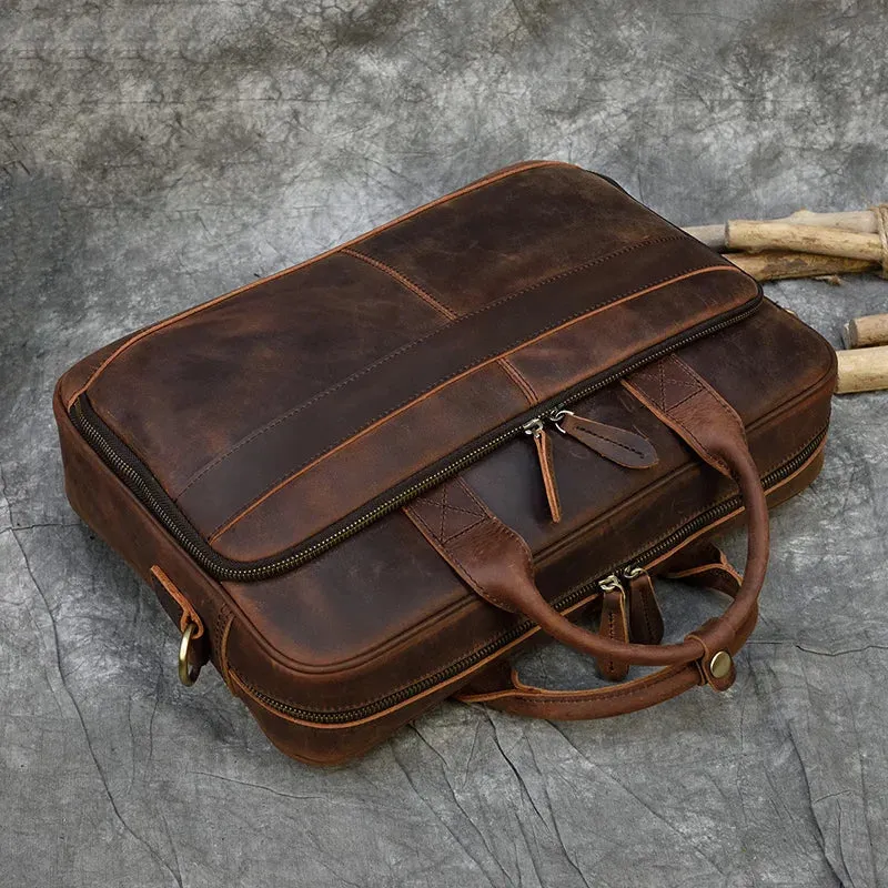 Classic Leather Laptop Briefcase - Professional and Versatile