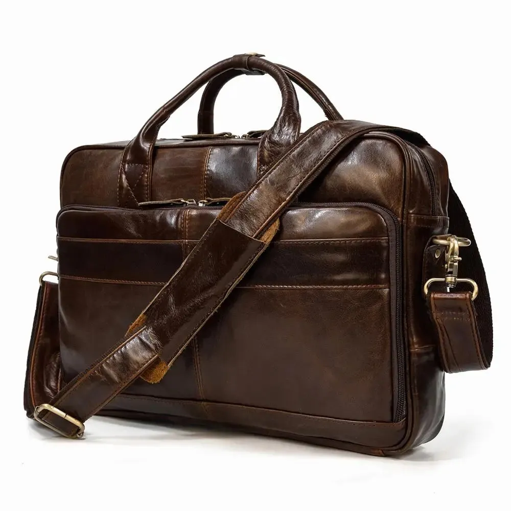 Classic Leather Laptop Briefcase - Professional and Versatile