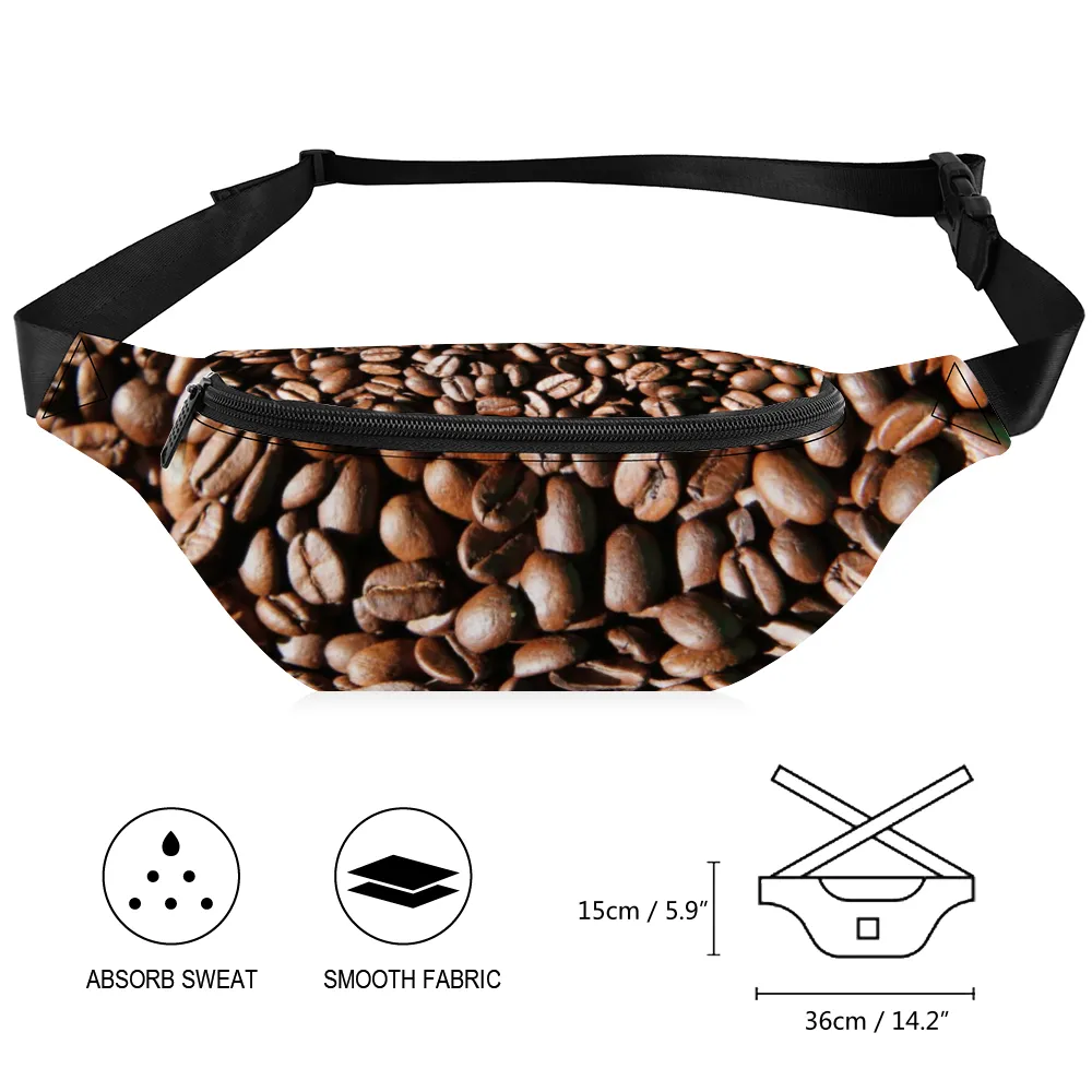 Coffee Beans Unisex Waist Bag / Fanny Pack / Bum Bag