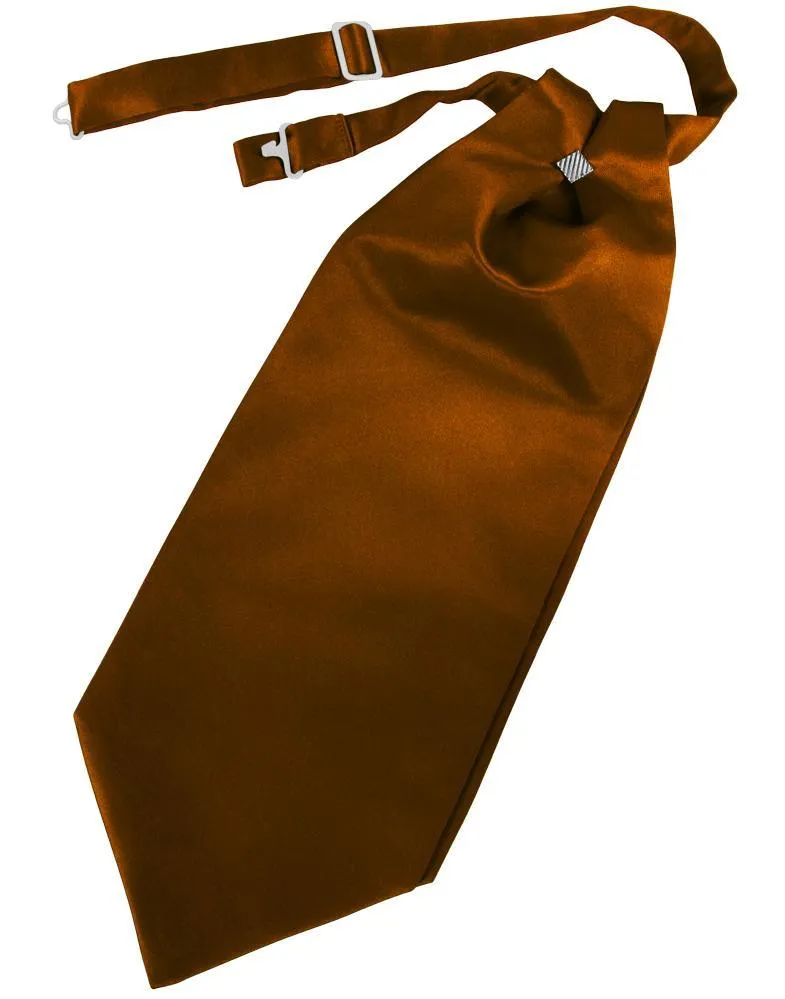 Cognac Solid Satin Kids Cravat