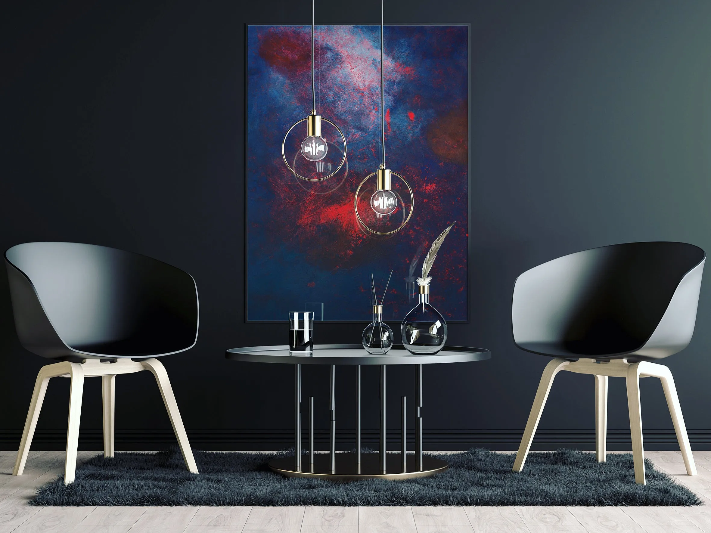 Contemporary art, abstract painting | LAVA IN THE WATER (110 X 70CM)