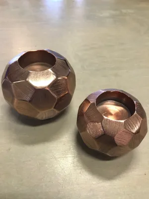 Copper Faceted Votive Holder