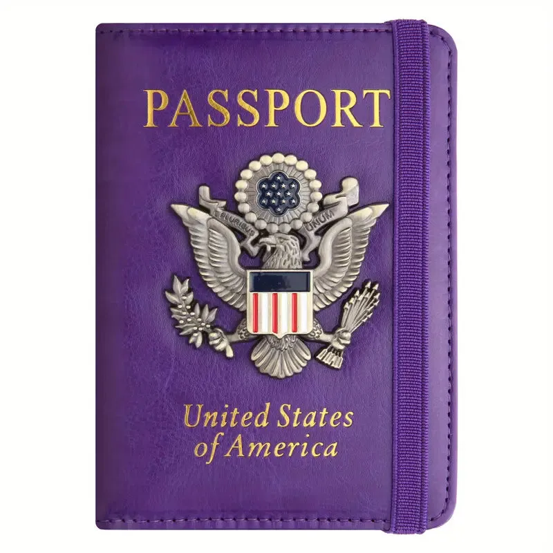 Creative Passport Holder Cover With 3D Metal Badge