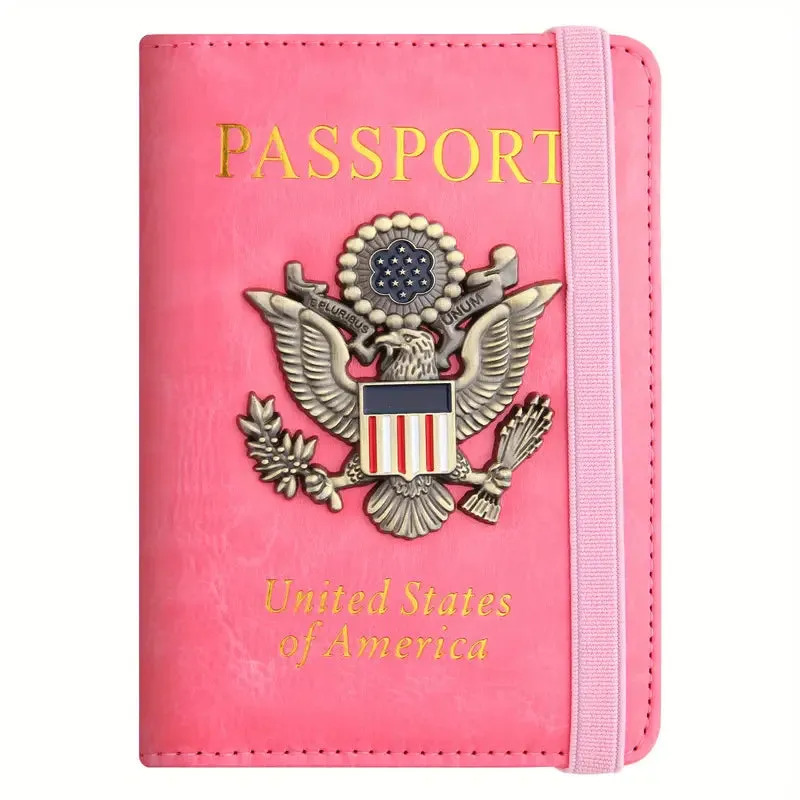 Creative Passport Holder Cover With 3D Metal Badge