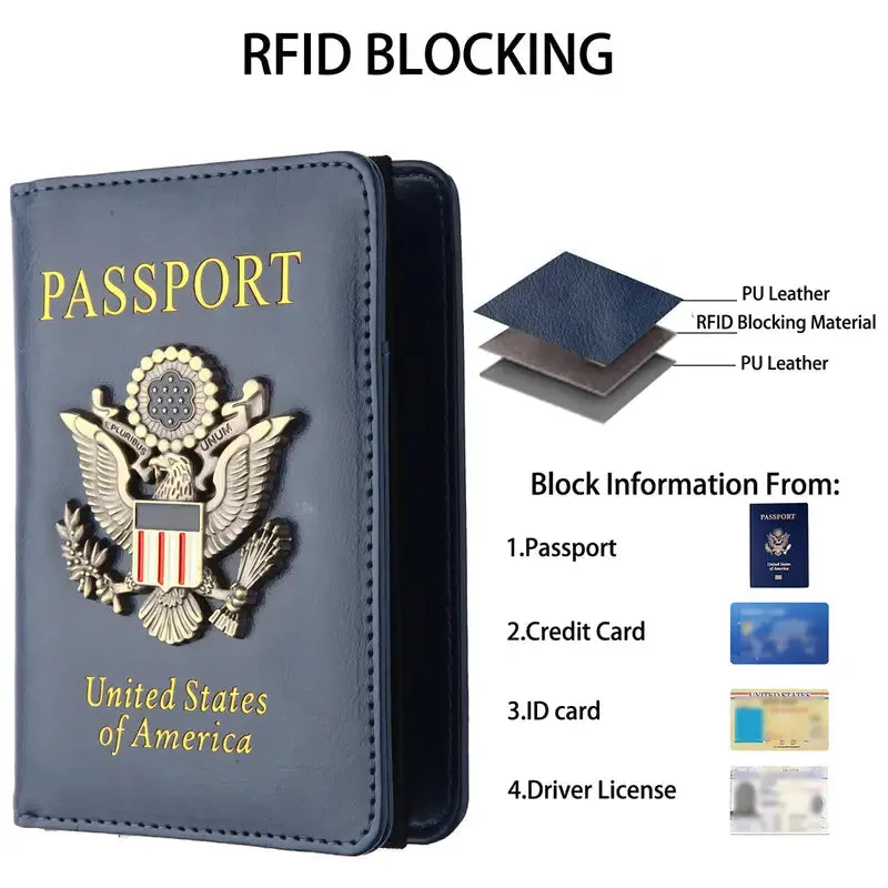 Creative Passport Holder Cover With 3D Metal Badge