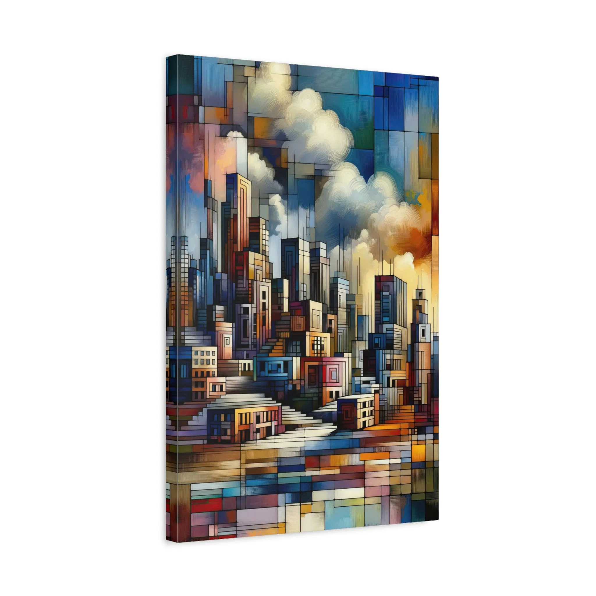 Cubist Cityscapes Wall Art Print - canvas