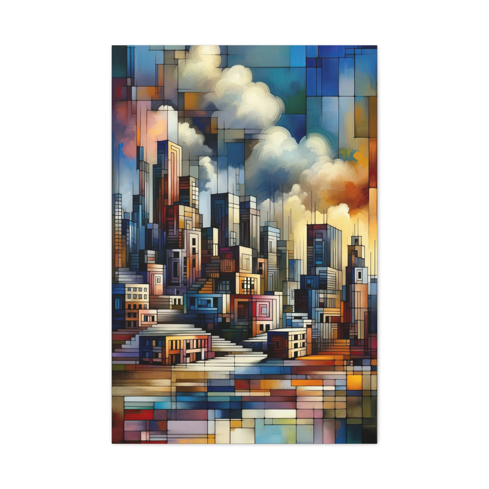 Cubist Cityscapes Wall Art Print - canvas