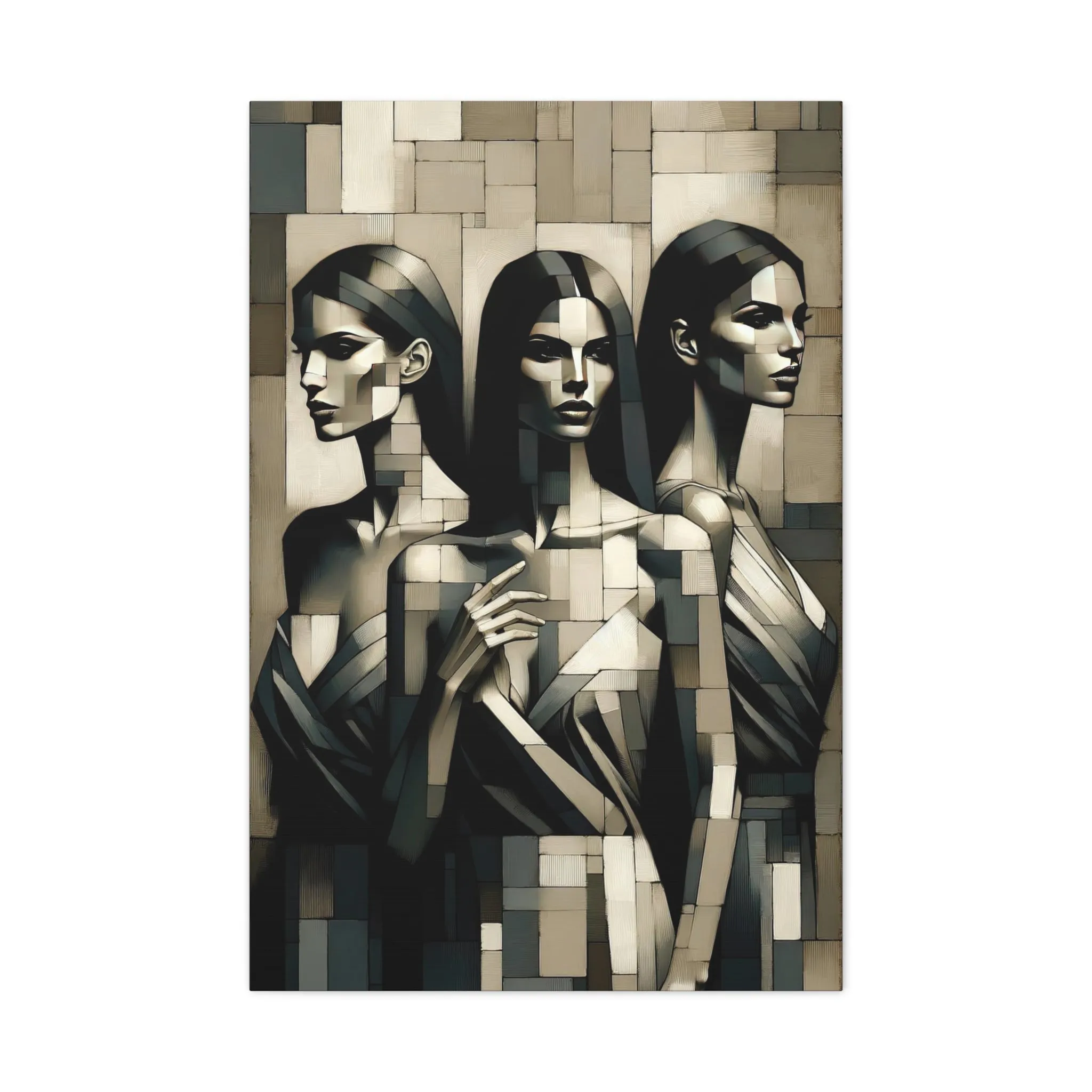 Cubist Elegance: Timeless Wall Art - canvas