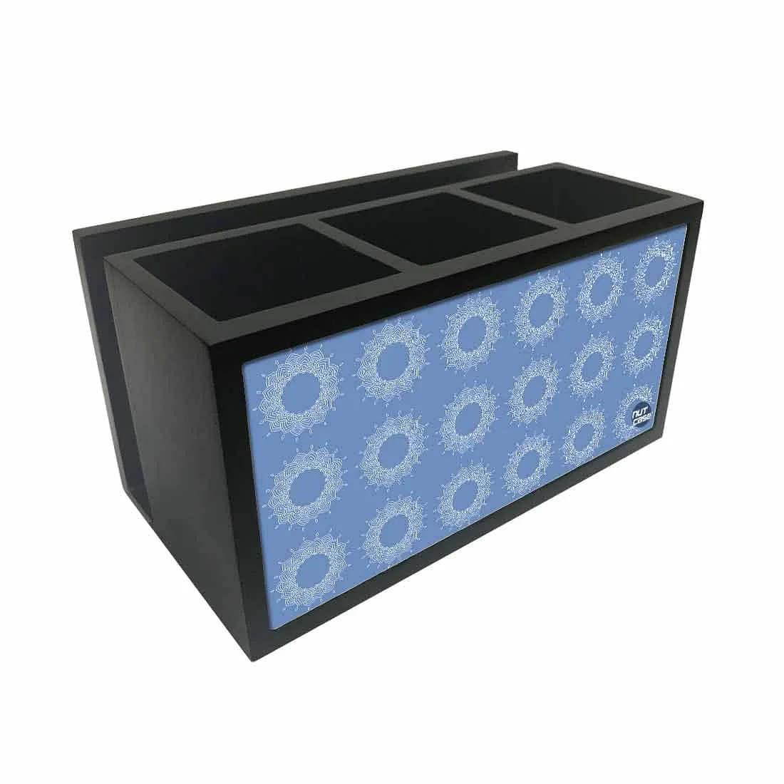 Cutlery Tissue Holder Napkin Stand -  Blue Flower Pattern