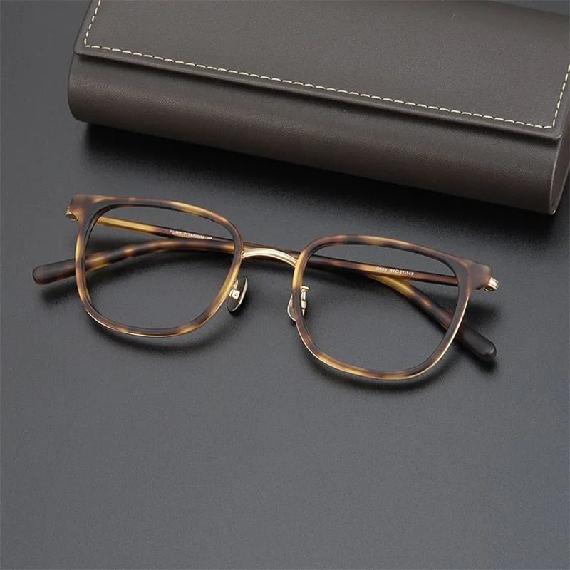 D563 Titanium Acetate Optical Eyeglasses Frame Myopia Glasses For Men and Women artistic Retro Glasses Frame