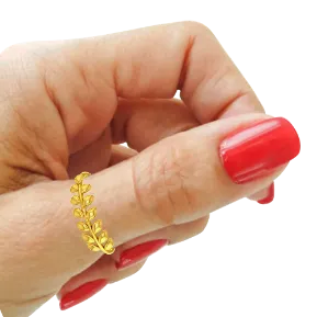 Dainty 18k Gold Thumb Ring With Sleek Leaf Motif From Pc Chandra Jewellers