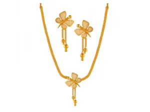 Dainty Butterfly Designer Lightweight 22k Gold Jewellery Set