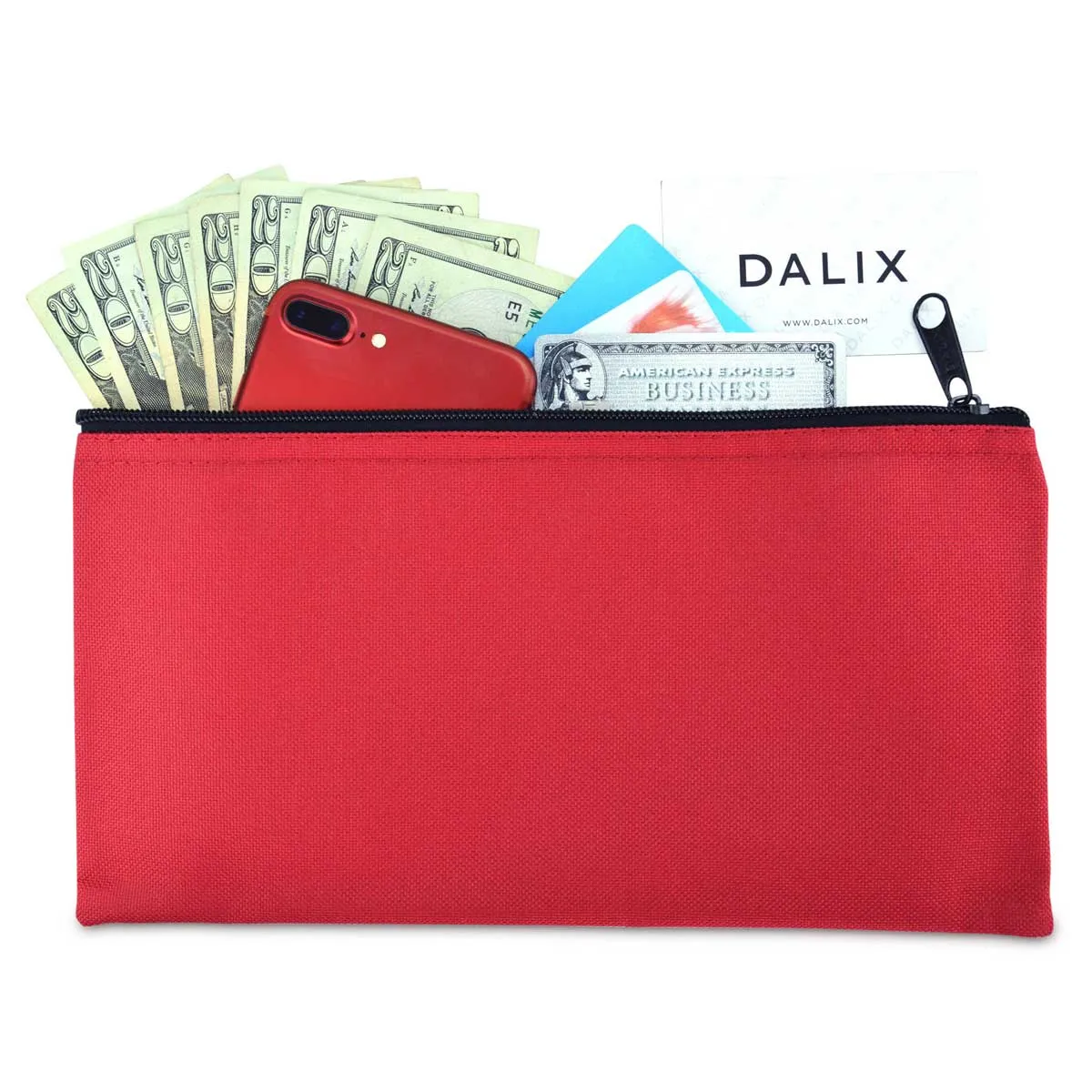 DALIX Zipper Bank Deposit Money Bags Cash Coin Pouch 6 Pack