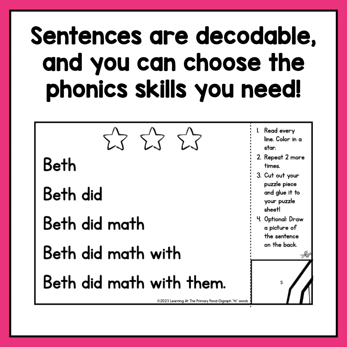 Decodable Sentence Fluency Pyramids | Digraphs Set