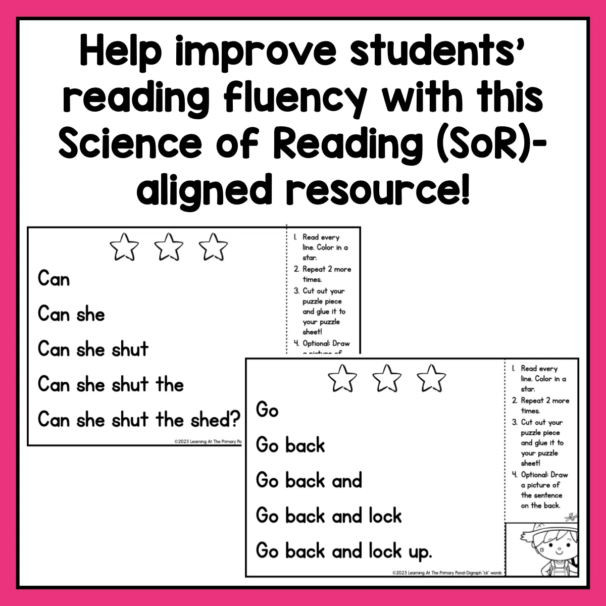 Decodable Sentence Fluency Pyramids | Digraphs Set