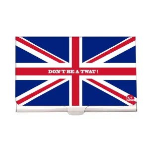 Designer Visiting Card Holder Nutcase - Don't Be A Twat !  Union Jack British Flag