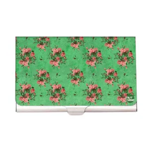 Designer Visiting Card Holder Nutcase -Pink Roses Floral Vintage Shabby Chic