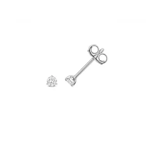 Diamond Jewellery 18ct White Gold Diamond 3 Claw Earring Studs EDQ337W