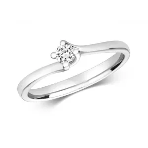 Diamond Jewellery 9ct Twist Solitaire White Gold Rings RD600W