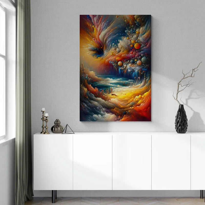 Dreamscape: Vibrant Cubist Wall Art - canvas