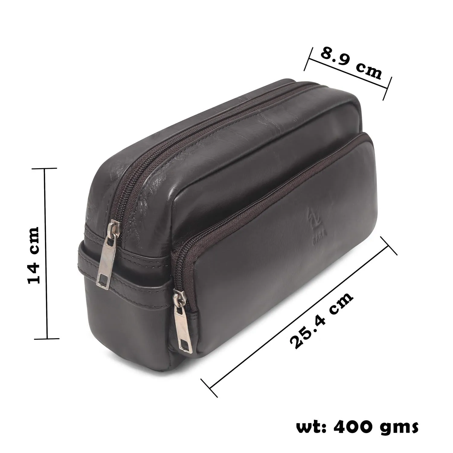 Edward Tan Leather Wash Bag for Men