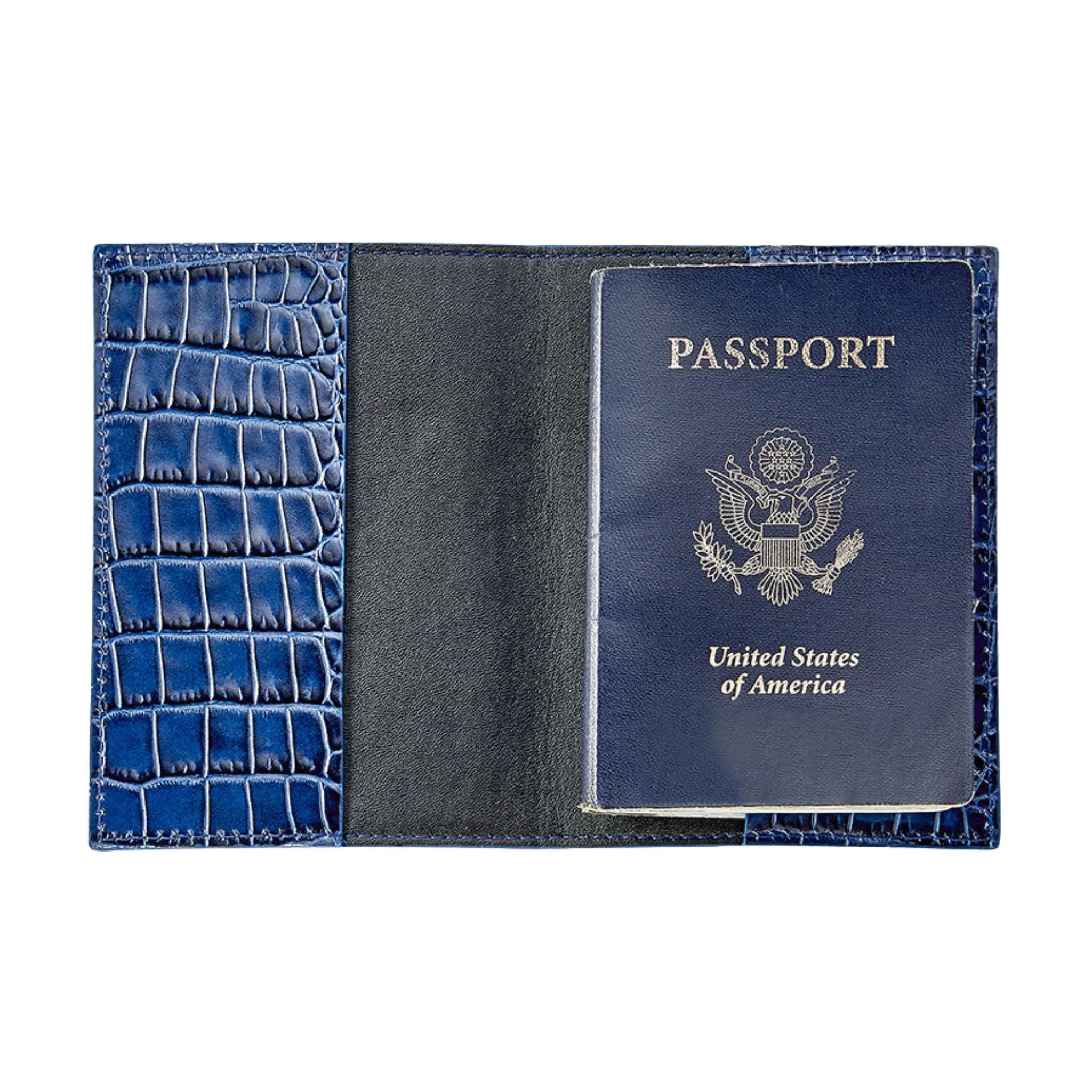 Embossed Croc Leather Passport Holder- Can Be Personalized