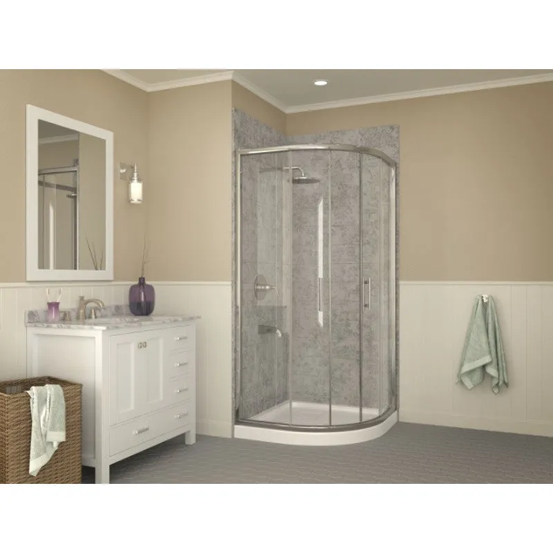 Eternity 38" x 38" x 4" Acrylic Quarter Round Shower Base in White