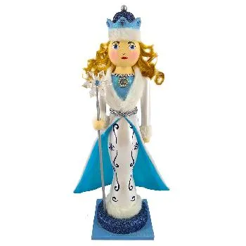 Fancy Snow Queen Nutcracker in White Fur and Satin